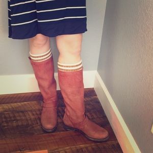 Frye Veronica Slouch Burnt Red boot size 7.5